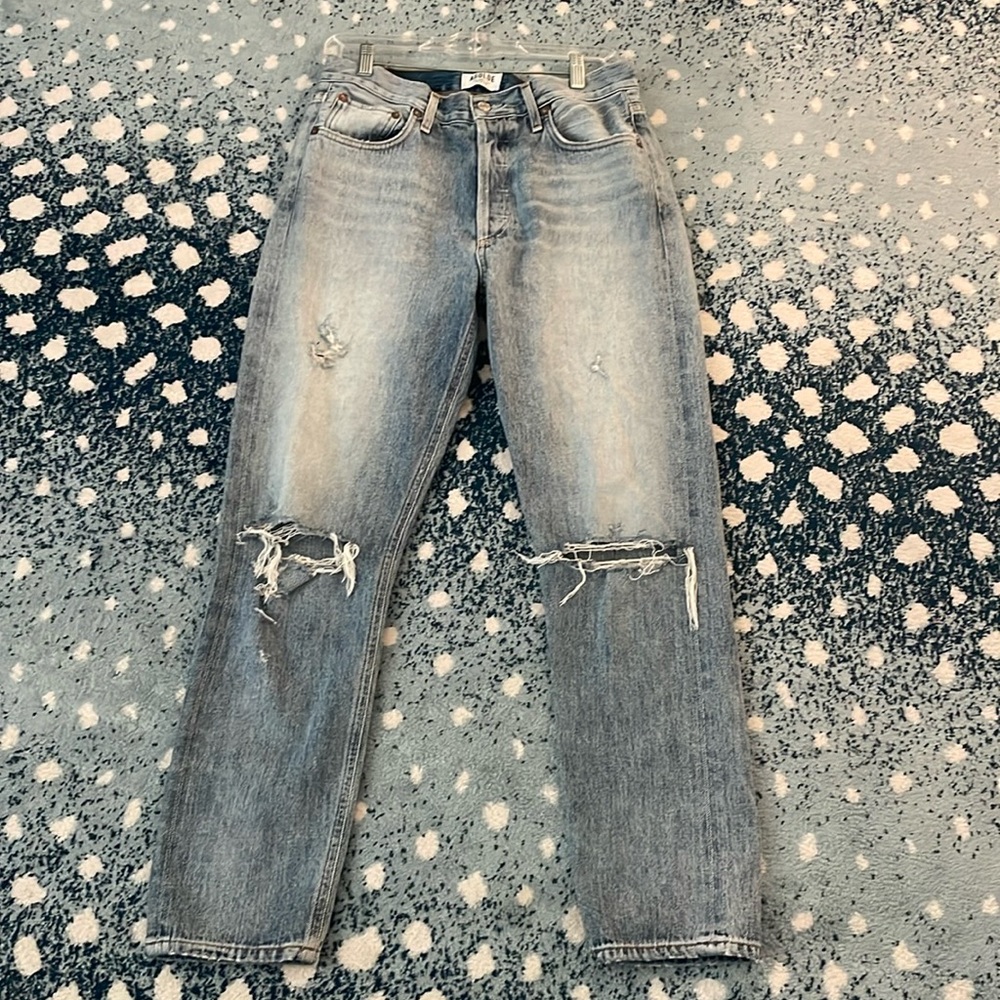 Agolde Straight Leg Ripped Jeans
